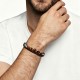 BRACCIALE DA UOMO A DUE FILI CON PIETRE E PELLE INTRECCIATA - KM26144C768/C769