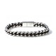 BRACCIALE DA UOMO A CATENA GRUMETTA CON CORDINO IN PELLE - KM26160C763