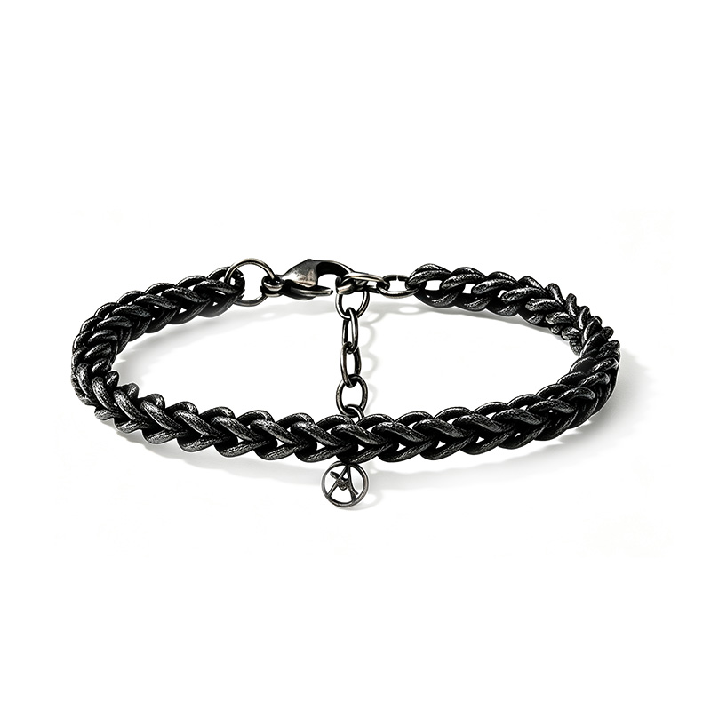 BRACCIALE UOMO A CATENA SPIGA NERA - KM2688C762