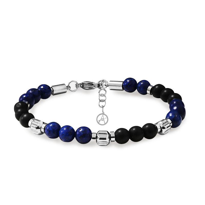 BRACCIALE UOMO CON PIETRE NATURALI - QGL2664C746