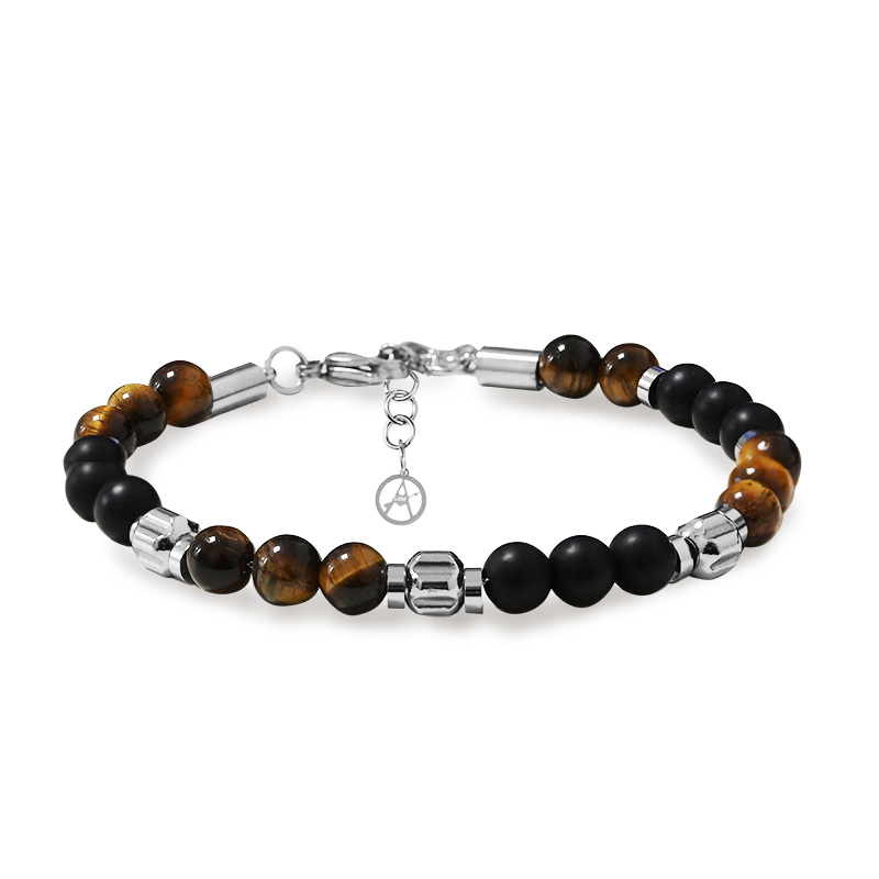 BRACCIALE UOMO CON PIETRE NATURALI - QGL2664C746