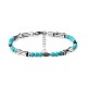 BRACCIALE UOMO CON ELEMENTI A BAMBÙ, FOGLIE E PIETRE NATURALI - QGL2664C748