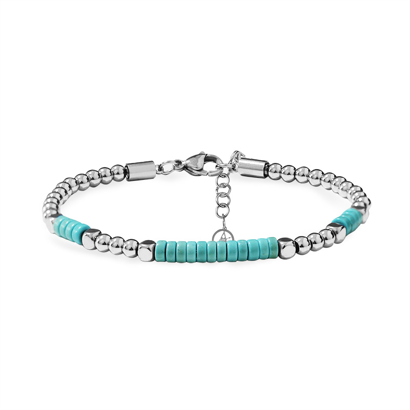 BRACCIALE UOMO CON SFERE E PIETRE NATURALI - QGL2664C750