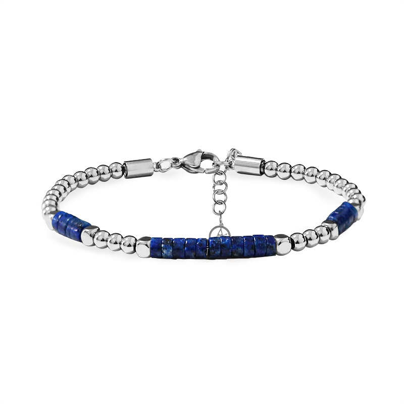 BRACCIALE UOMO CON SFERE E PIETRE NATURALI - QGL2664C750
