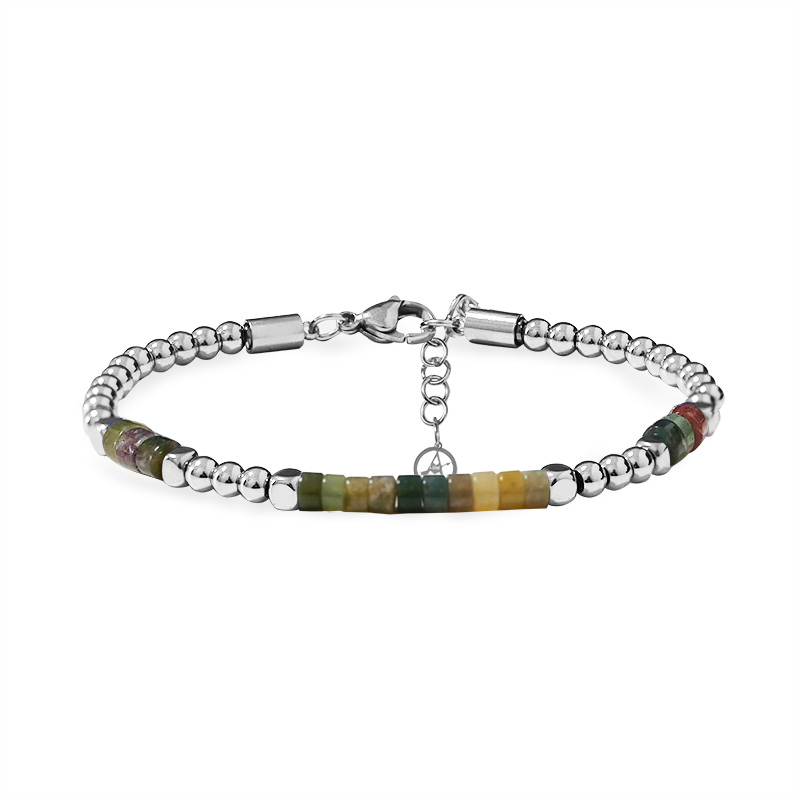 BRACCIALE UOMO CON SFERE E PIETRE NATURALI - QGL2664C750