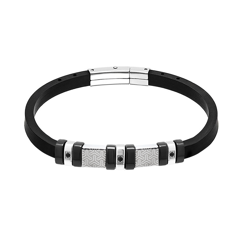 BRACCIALE UOMO IN SILICONE CON INSERTI IN ACCIAIO - RD211015124D64/D65 BRACCIALE UOMO IN SILICONE CON INSERTI IN ACCIAIO - RD211015124D64/D65