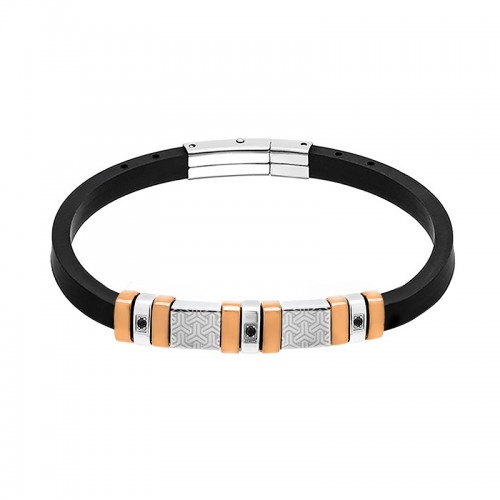 BRACCIALE UOMO IN SILICONE CON INSERTI IN ACCIAIO - RD211015124D64/D65 BRACCIALE UOMO IN SILICONE CON INSERTI IN ACCIAIO - RD211015124D64/D65