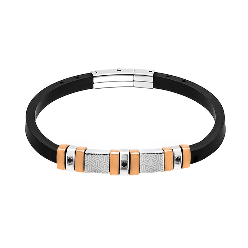 BRACCIALE UOMO IN SILICONE CON INSERTI IN ACCIAIO - RD211015124D64/D65 BRACCIALE UOMO IN SILICONE CON INSERTI IN ACCIAIO - RD211015124D64/D65
