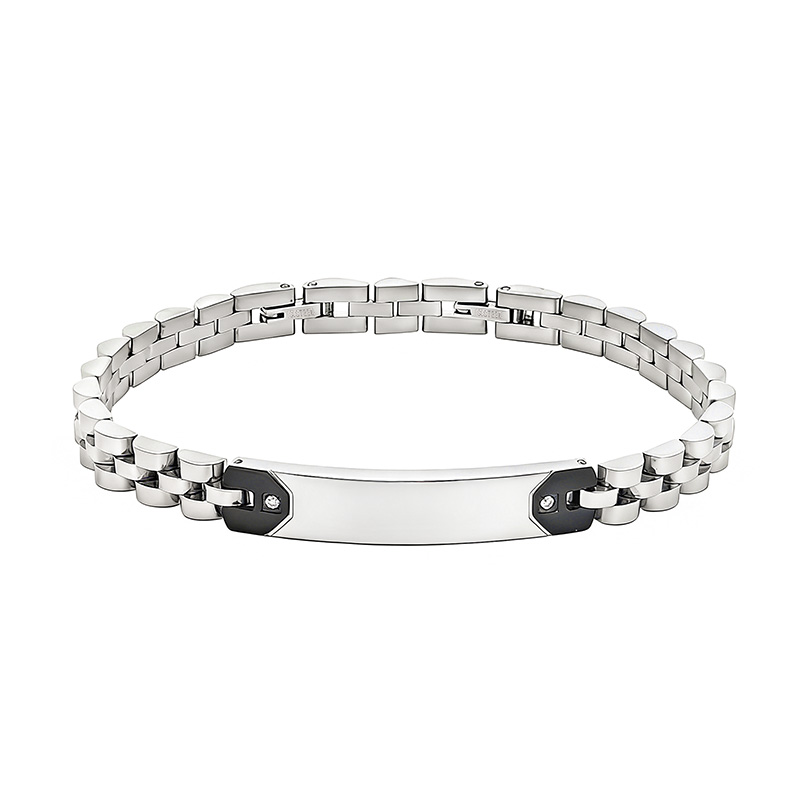 BRACCIALE DA UOMO CON PIASTRA E ZIRCONI - RD211015212D56/D57