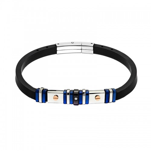 BRACCIALE UOMO IN SILICONE CON INSERTI IN ACCIAIO - RD21104124D23 BRACCIALE UOMO IN SILICONE CON INSERTI IN ACCIAIO - RD21104124D23