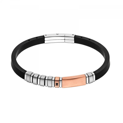 BRACCIALE IN SILICONE CON INSERTI IN ACCIAIO - RD21104148D25 BRACCIALE IN SILICONE CON INSERTI IN ACCIAIO - RD21104148D25