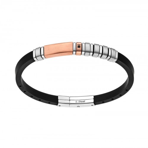 BRACCIALE IN SILICONE CON INSERTI IN ACCIAIO - RD21104148D25