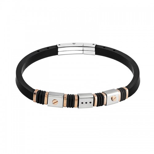 BRACCIALE UOMO IN SILICONE CON INSERTI IN ACCIAIO - RD21104148D26 BRACCIALE UOMO IN SILICONE CON INSERTI IN ACCIAIO - RD21104148D26