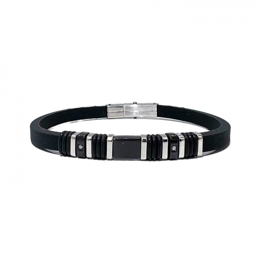 BRACCIALE UOMO IN SILICONE CON INSERTI IN ACCIAIO - RD2166124C28/C29