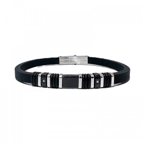 BRACCIALE UOMO IN SILICONE CON INSERTI IN ACCIAIO - RD2166124C28/C29 BRACCIALE UOMO IN SILICONE CON INSERTI IN ACCIAIO - RD2166124C28/C29