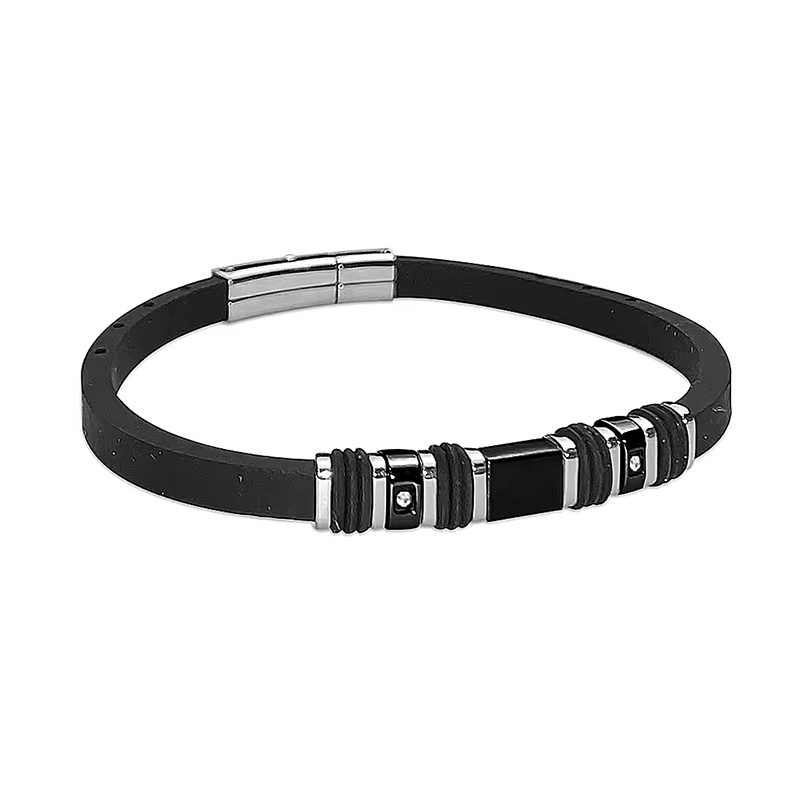 BRACCIALE UOMO IN SILICONE CON INSERTI IN ACCIAIO - RD2166124C28/C29