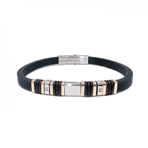 BRACCIALE UOMO IN SILICONE CON INSERTI IN ACCIAIO - RD2166124C28/C29