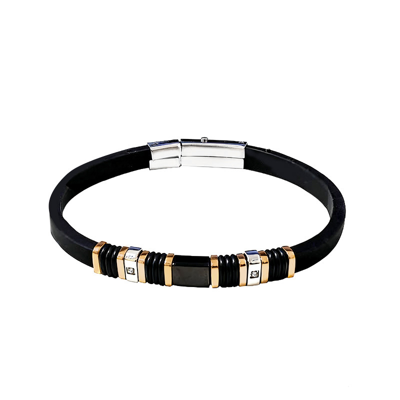 BRACCIALE UOMO IN SILICONE CON INSERTI IN ACCIAIO - RD2166124C28/C29