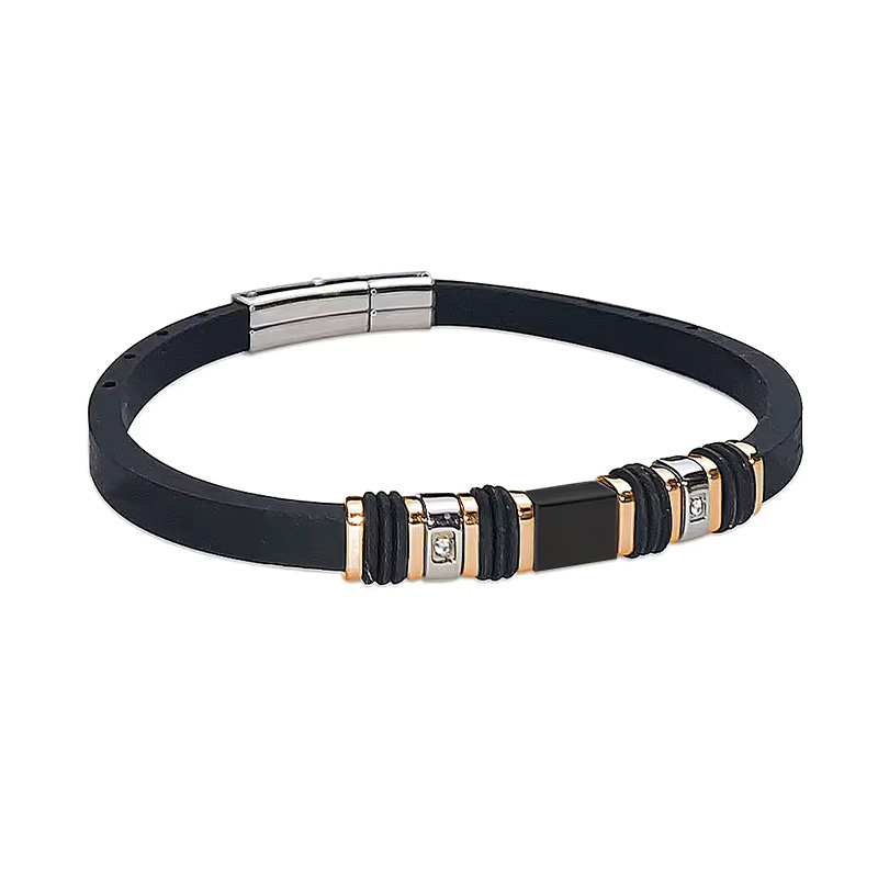 BRACCIALE UOMO IN SILICONE CON INSERTI IN ACCIAIO - RD2166124C28/C29