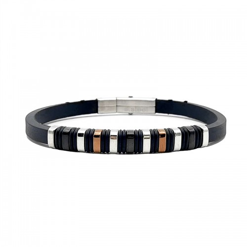 BRACCIALE IN SILICONE CON INSERTI IN ACCIAIO - RD2166124C31