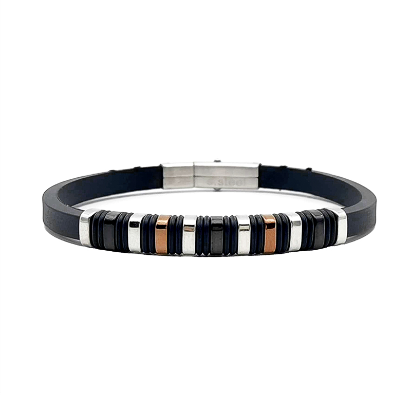BRACCIALE IN SILICONE CON INSERTI IN ACCIAIO - RD2166124C31