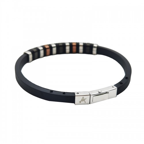 BRACCIALE IN SILICONE CON INSERTI IN ACCIAIO - RD2166124C31