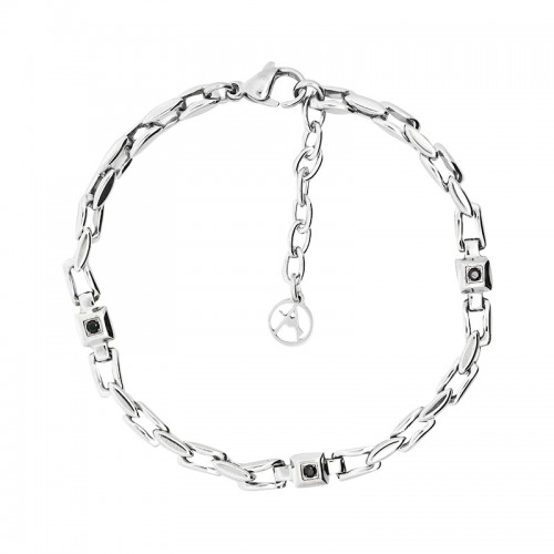BRACCIALE UOMO A CATENA CON ZIRCONE NERO - RD24104A985