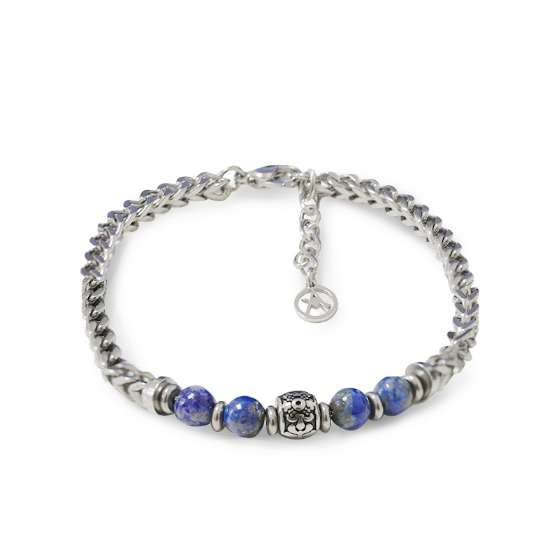 BRACCIALE A CATENA DI SPIGA CON PERLINE DI PIETRA - RD24104B593/594/595