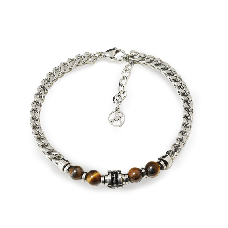 BRACCIALE A CATENA DI SPIGA CON PERLINE DI PIETRA - RD24104B590/591/592/596 BRACCIALE A CATENA DI SPIGA CON PERLINE DI PIETRA - RD24104B590/591/592/596