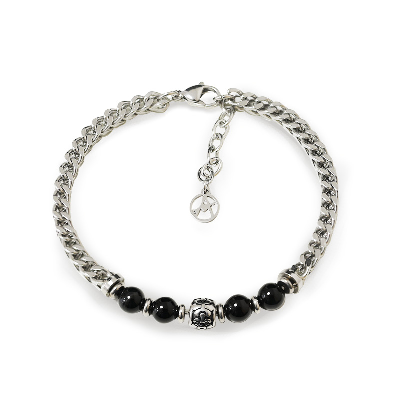 BRACCIALE A CATENA DI SPIGA CON PERLINE DI PIETRA - RD24104B593/594/595/597
