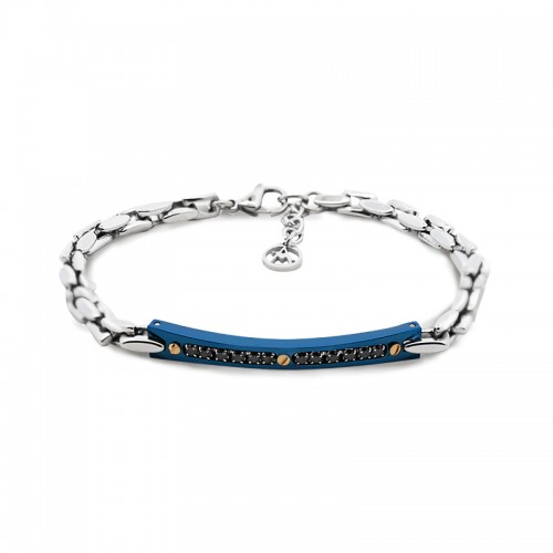 BRACCIALE UOMO PIASTRINA CON VITE E ZIRCON - RD24116A984