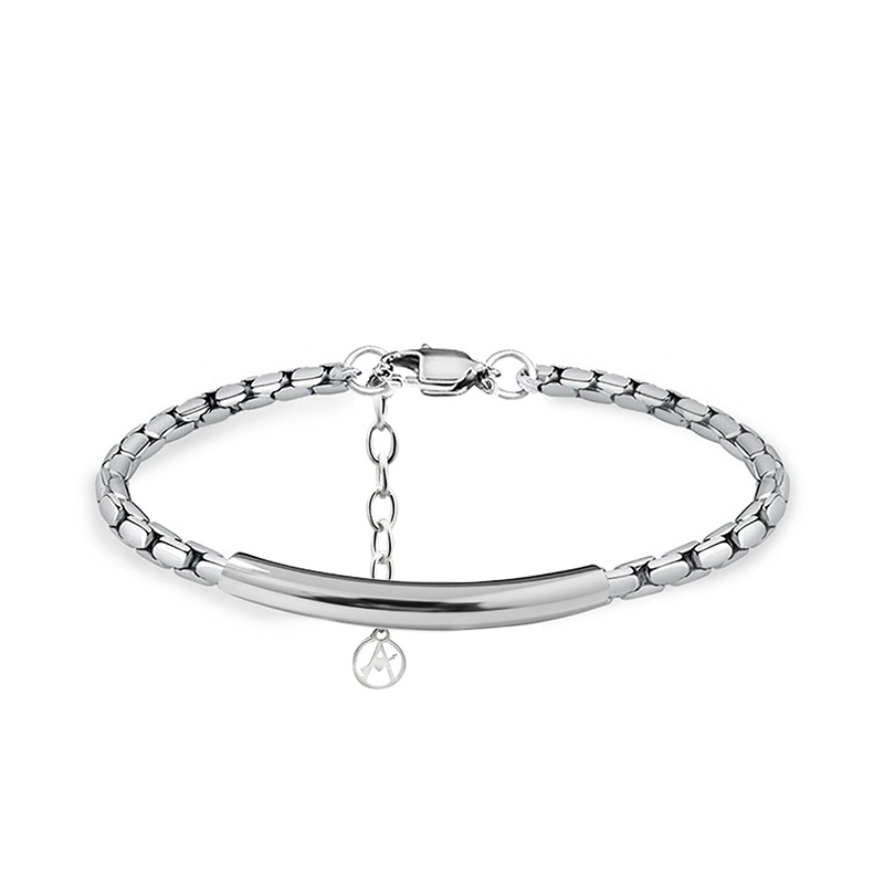 BRACCIALE UOMO A CATENA CON TUBO CURVO - RD25108C173