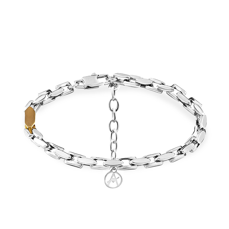 BRACCIALE UOMO A CATENA CON INSERTO DORATO - RD2580C172