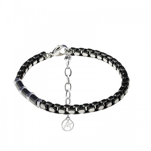 BRACCIALE UOMO A CATENA CON PERLINE IN PIETRA - RD2588C165