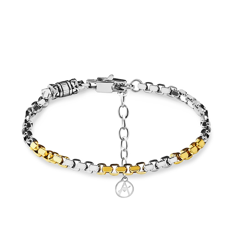 BRACCIALE UOMO A CATENA BICOLORE - RD2596C168