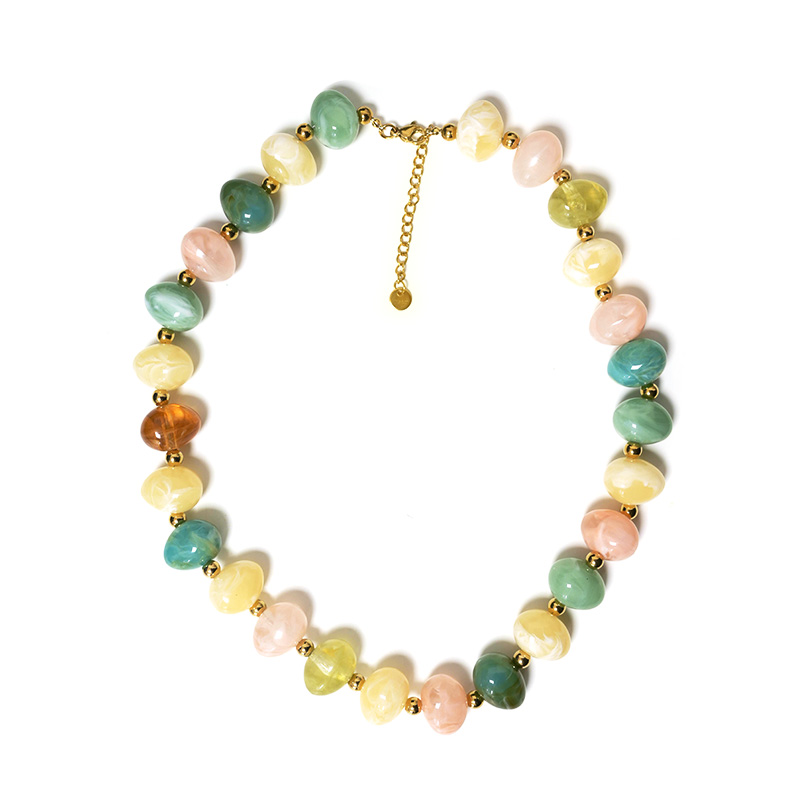 COLLANA CON PERLINE TONDE IN RESINA - AGS25104C356