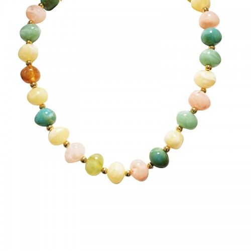 COLLANA CON PERLINE TONDE IN RESINA - AGS25104C356