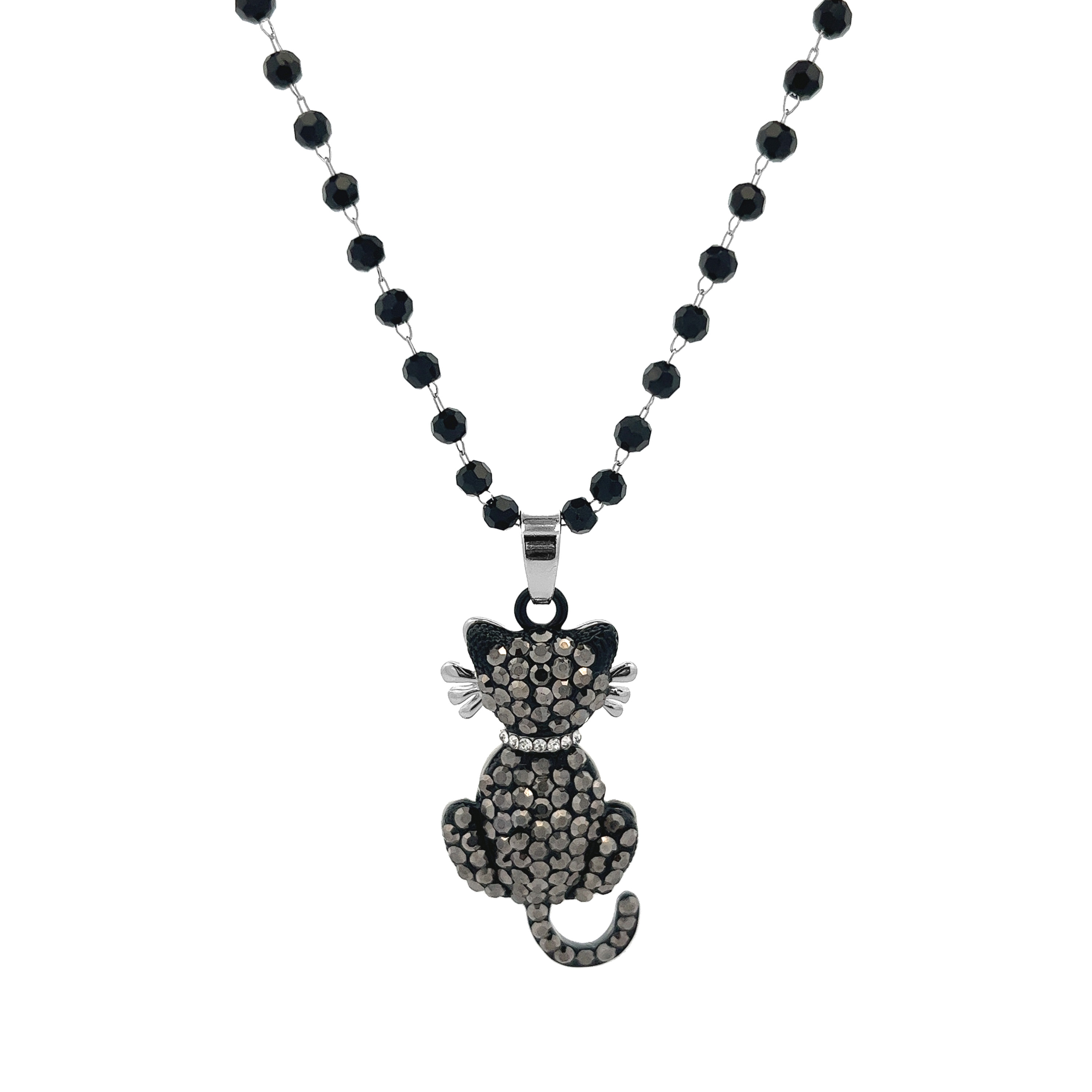 Collana artigianale con gatto bianco e nero – Lo