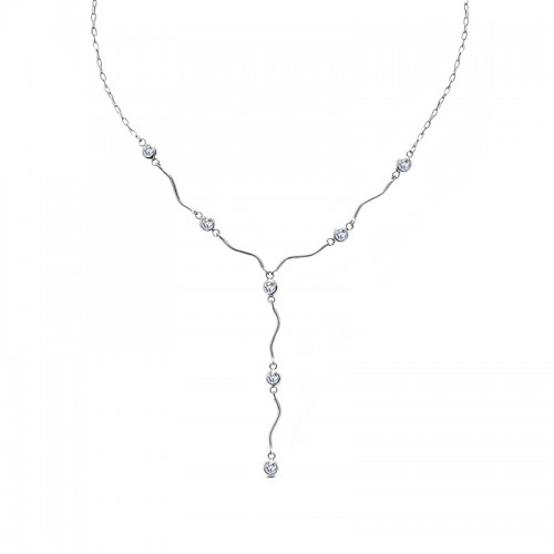 COLLANA A Y CON LINEE ONDULATE E PUNTI LUCE - DDK2325