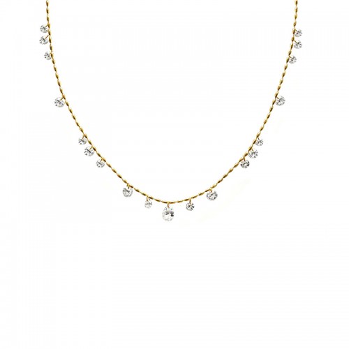 COLLANA A CATENA CON ZIRCONI PENDENTI - DDK2338