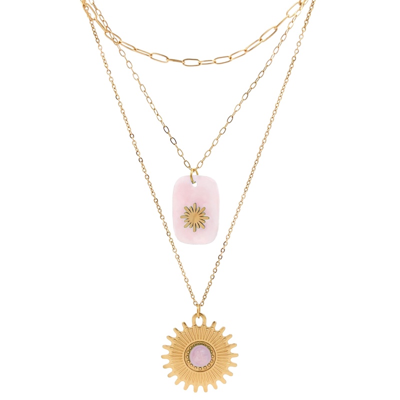 COLLANA A TRE FILI CON PIETRE - FB191219192G88