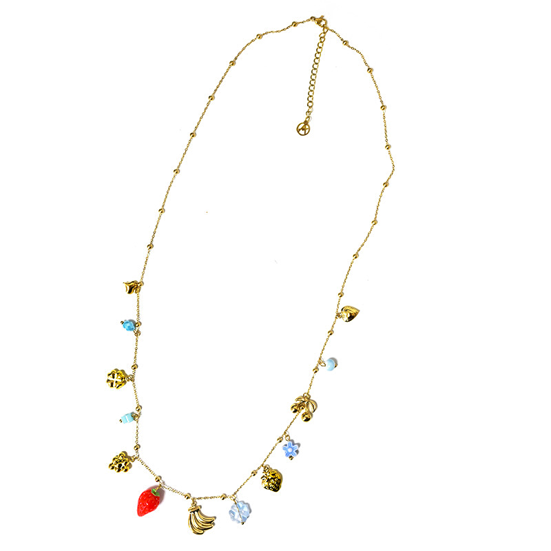 COLLANA LUNGA A CATENA CON CHARMS FRUTTA - FFJ25132C609