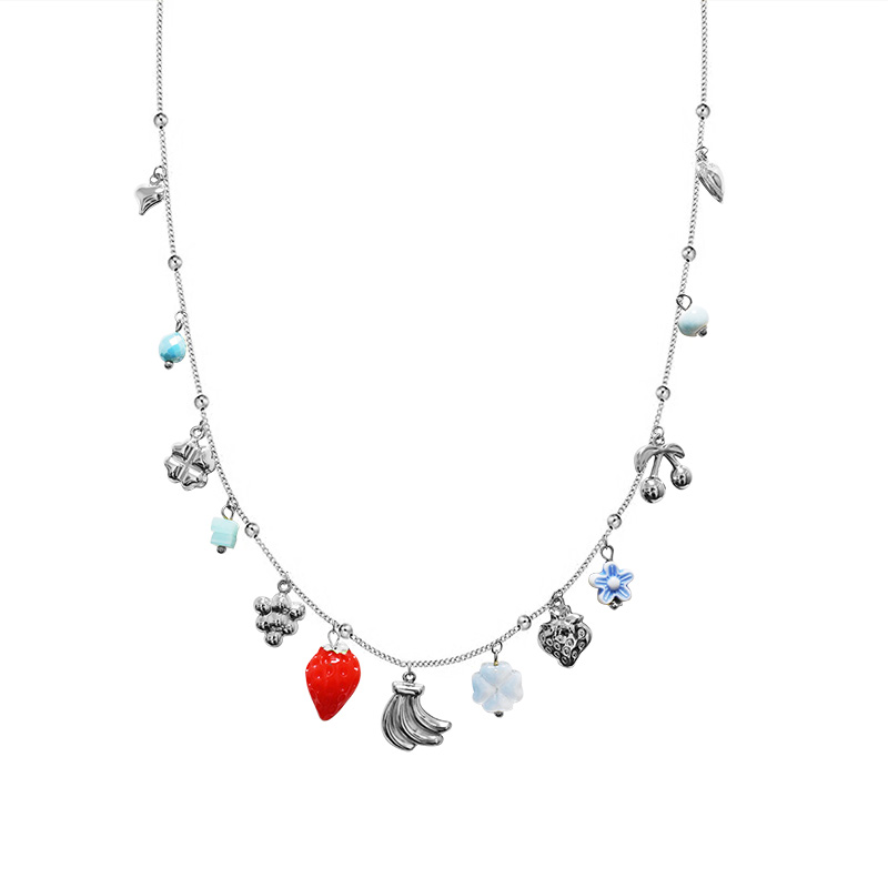 COLLANA LUNGA A CATENA CON CHARMS FRUTTA - FFJ25132C609