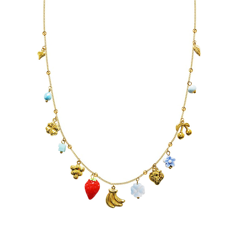 COLLANA LUNGA A CATENA CON CHARMS FRUTTA - FFJ25132C609