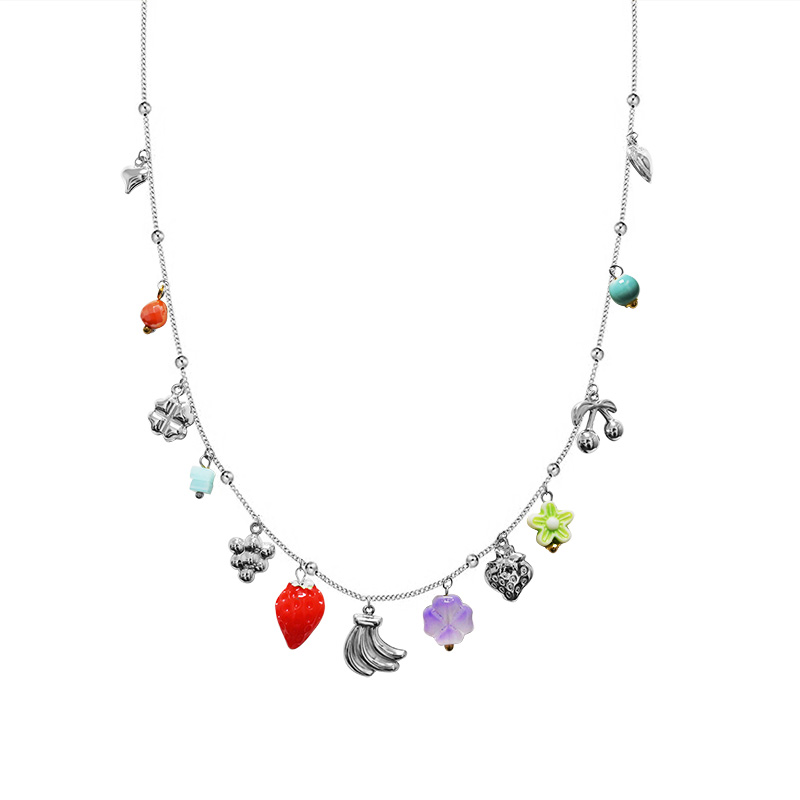 COLLANA LUNGA A CATENA CON CHARMS FRUTTA - FFJ25132C609