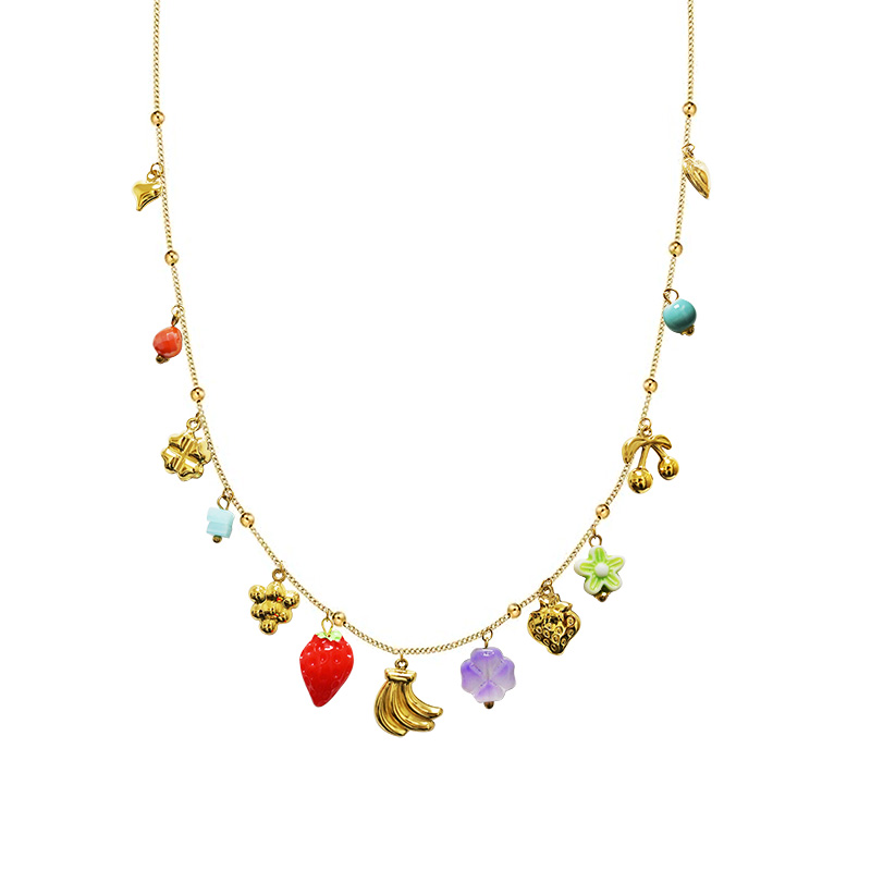 COLLANA LUNGA A CATENA CON CHARMS FRUTTA - FFJ25132C609