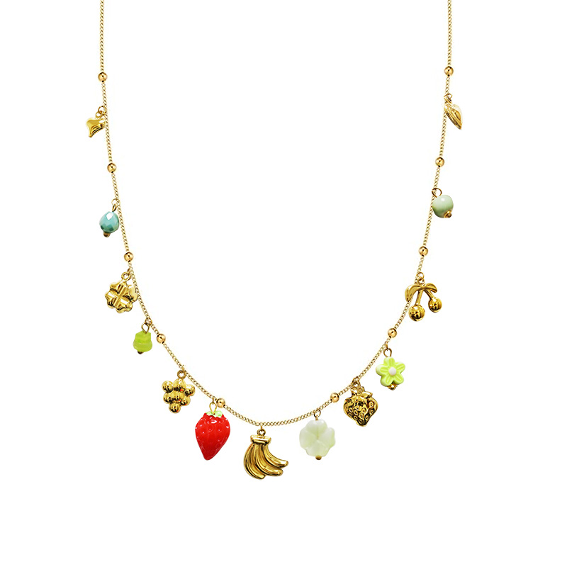 COLLANA LUNGA A CATENA CON CHARMS FRUTTA - FFJ25132C609