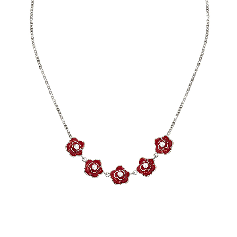 COLLANA CON CINQUE FIORI SMALTATI - FFJ251344C626