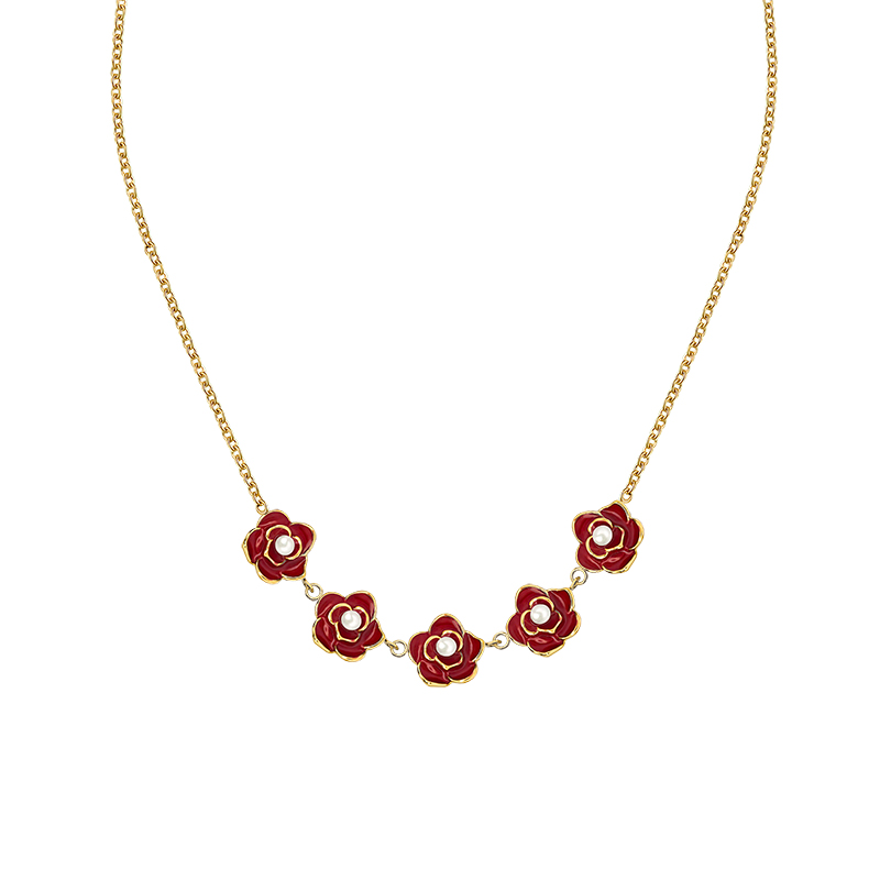 COLLANA CON CINQUE FIORI SMALTATI - FFJ251344C626