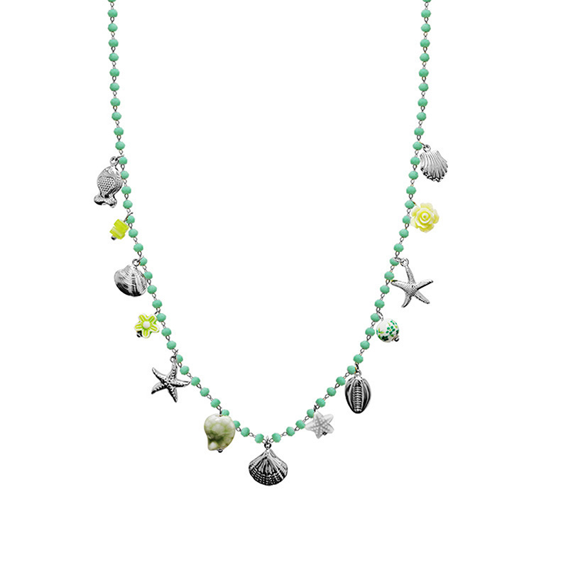 COLLANA LUNGA DI PERLINE COLORATE E CHARMS MARINI - FFJ251504C619